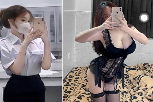 Nữ sinh khoe vòng một nóng bỏng trong khoảnh khắc riêng